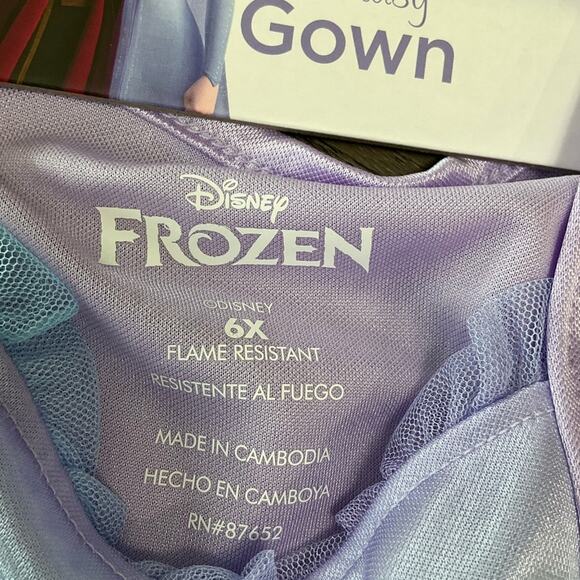 Disney Girl’s Frozen Elsa Fantasy Gown Blue Purple Size 6X NWT - Picture 4 of 9